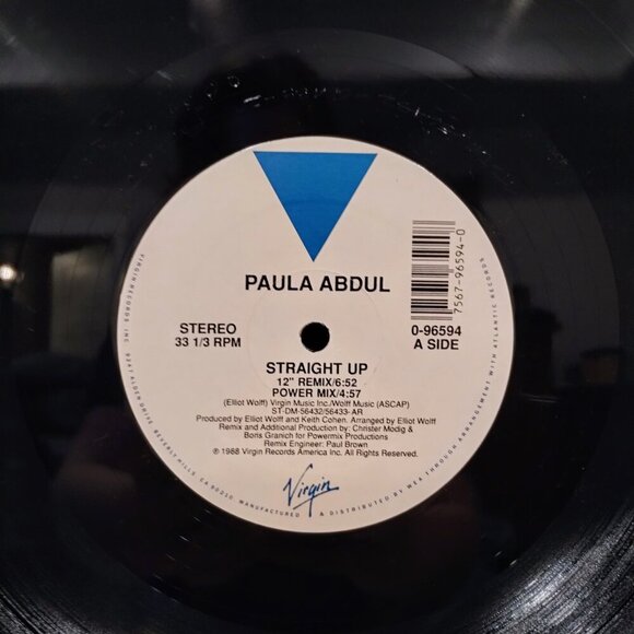 Paula Abdul-Straight Up Single 0-96594 Single Vinyl Record 1988 - Picture 3 of 4